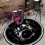 Drum Floor Carpets Round Thickened Soundproof Drum Carpets With Rock Pattern NonSlip For Electronic Drum Set 120 Cm 1