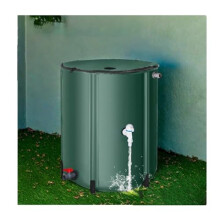 160L Rainwater Collection Barrel with Filter, Foldable Outdoor Water Storage Tank for Home Gardens