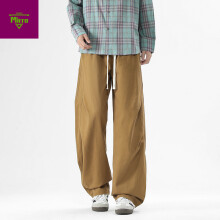 (4XL, Black) Men's Clothing  Casual Autumn American Style Pure Cotton Military Casual trousers for Men Loose Wide-Leg cargo pants