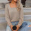 (L, Blue) Women's Long Sleeve Square Neck Knitted Pit Pullover Sweater Casual Loose Tunic 4