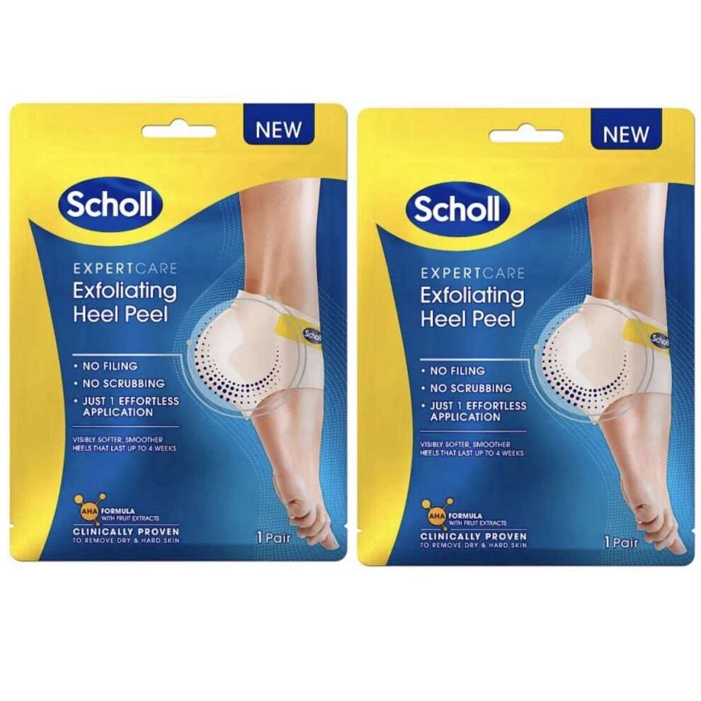 Scholl 2X Exfoliating Heel Peel Aha 2 Pairs