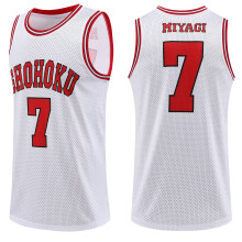 (White 7, L Height 170-175CM) Anime Sakuragi Hanamichi Cosplay Jersey Shohoku School Basketball Team Uniform Sportswear Kaede Rukawa Cosplay Costume