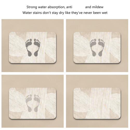 Bath Mat Absorbent Wabi Sabi-collision stripes 500MMx800MM 2