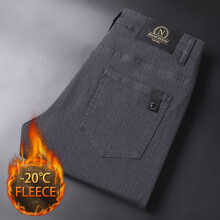 (GRAY, 30) Men's Clothing  New Men's Casual Pants for Autumn and Winter Loose Straight Leg Versatile Business Fleece and Thickened