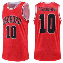 (Red 10, 3XL Height 185-190CM) Anime Sakuragi Hanamichi Cosplay Jersey Shohoku School Basketball Team Uniform Sportswear Kaede Rukawa Cosplay Costume