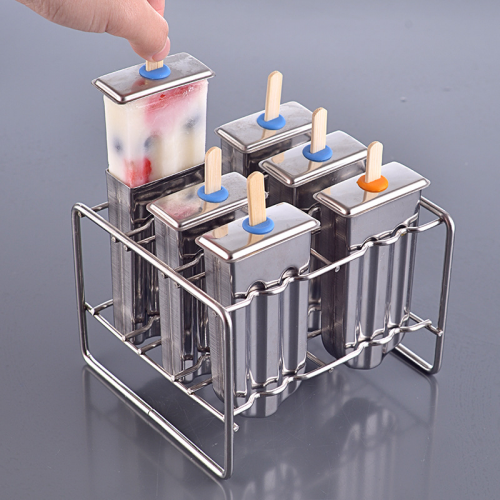 6 Grid Stainless Steel Diy Ice Cream Mould Ice Cube 2