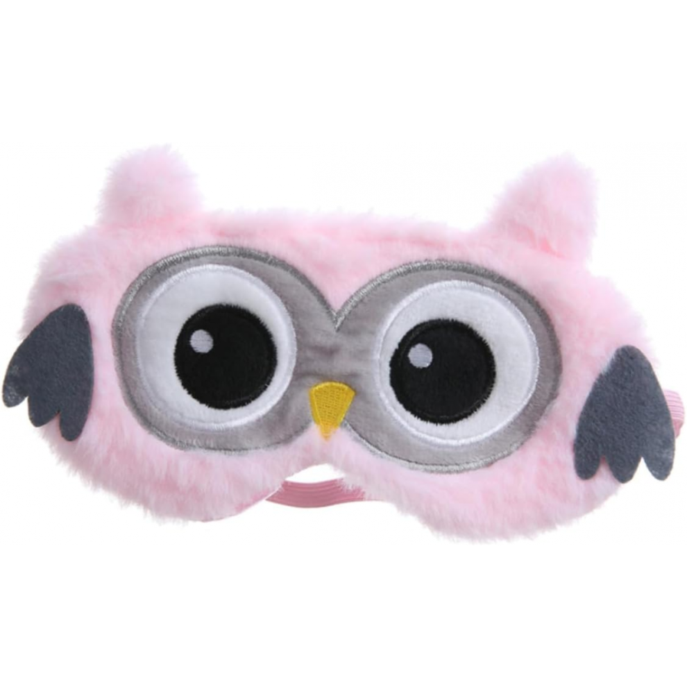 Cute Owl Eye Cover Soft Plush Sleeping Eyepatch Winter Cartoon Nap Eye Shade for Home Office Travel