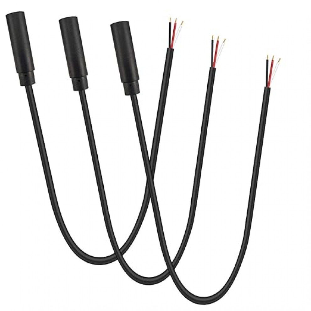 3Pcs 2.5Mm Female Jack To Bare Wire Open End Replacement Compatible With Trs 2 Pole Stereo Mono 6472608765362
