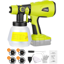 Paint Sprayer Compatible with Ryobi 18V Battery, Cordless Paint Sprayer with 1000ML Container, Handheld HVLP Paint Gun Electric Paint Spray