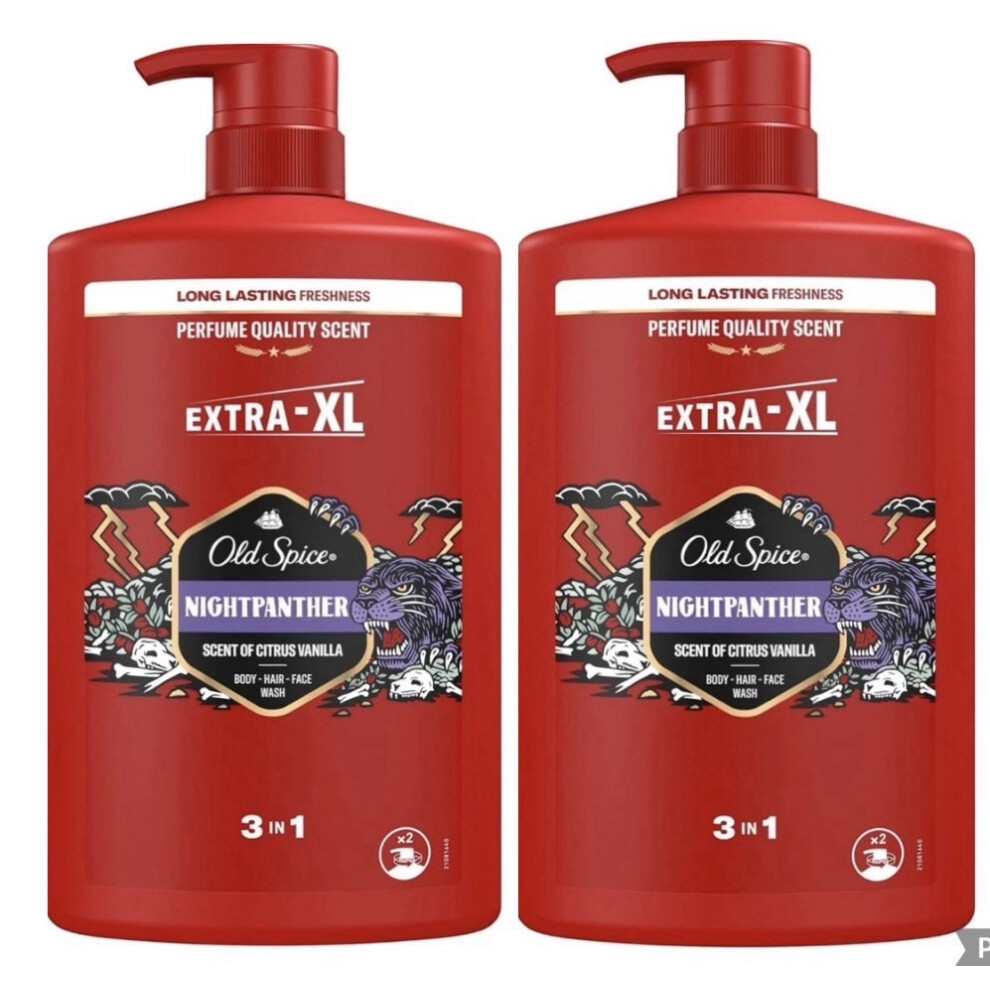 Old Spice Night Panther 3-In-1 Shower Gel 2X1000ml