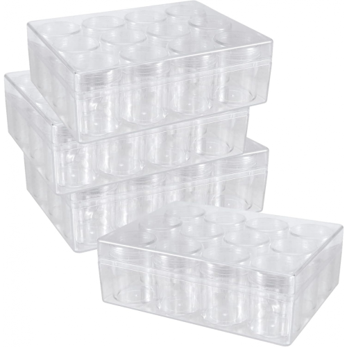 4 Pcs Bead Organizer Transparent Embroidery Bead Storage Containers
