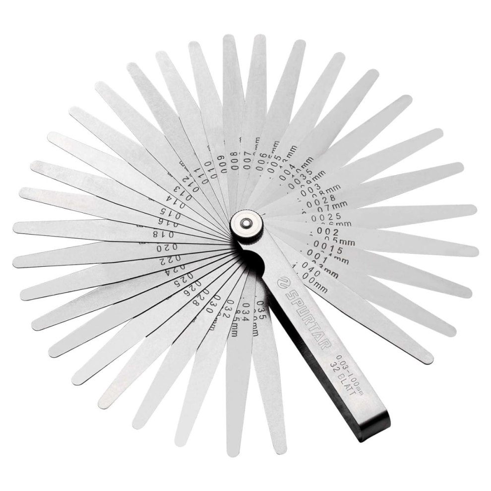 Professional 32 Blade Leaf Dual Marked Metric And Imperial Feeler Gauge Thickness Measurin 6472608696888