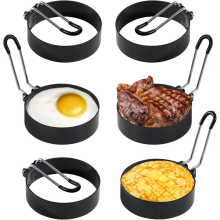Stainless Steel Egg Rings 6 Pack, Non-Stick Frying Mold for Perfect Round Eggs