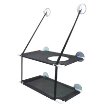 Cat Window Perch Double Window Hammock Bed With Strong Suction Cups 10 Kg Capacity For Multiple Cats To Lounge Black