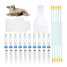 Kit de reprodução com 10 peças para inseminação artificial em cães de pequeno e médio porte.