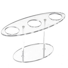 Clear Acrylic Ice Cream Cone Holder 3 Holes MultiUse Display Stand for Party and Sushi