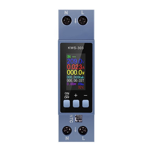 AC Voltmeter Ammeter Wattmeter Din Rail Mount  Meter AC 100-290V KWh Power Meter LED Digital Display Detector