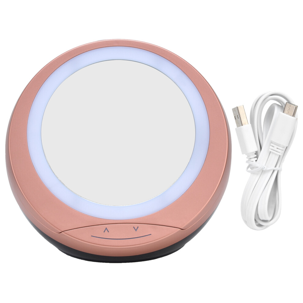 Rechargeable LED Cosmetic Mirror, Travel Size Compact Mirror with Touch Dimmable Lighted Mirror, Adjustable Brightness Slide Control for 10X/1X Magnif