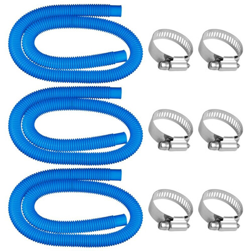 Pool Pump Replacement Hose,1.5M for Compatible with  Filter Pump 300,330,530 and 1000 Pool Include 6 Hose Clamps,B
