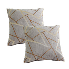 Taie d'oreiller chic en chenille, coussin décoratif au design moderne et épuré, matière douce et confortable, motif géométrique, fermeture