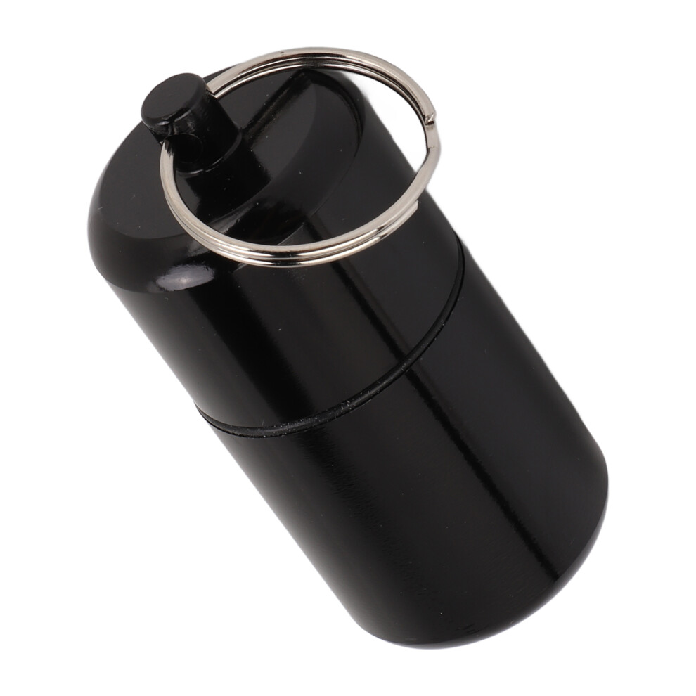 Emergency Medication Companion, Aluminium Alloy Waterproof Pill Box, Airtight Single Chamber Organizer, Outdoor Travel Ready, Fashionable Keychain