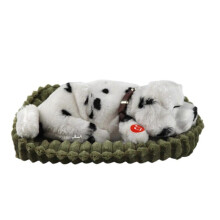 (Dalmatian) Realistic Sleeping Plush Breathing Dog Animals Toy with Mat Stuffed Toy Interactive Pet Toy Puppy Dolls for Kids Adults