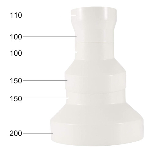 Ventilation Pipe Reducer Adapter Pipe Air Duct Adapter Pipe Connector for Inline Ventilation System(150-100mm) 2