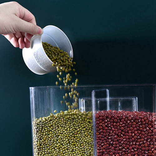Transparent Rice Dispenser Wall Mounted Rice Storage Containers Kitchen Grain Organizer Sealed Kitchen Storage 2