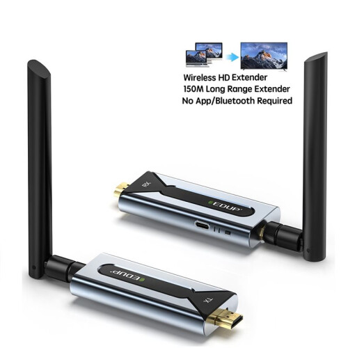 EDUP Wireless Transmitter and Receiver 150M Long Range Wireless HDMI-Compatible Extender Display Adapter for Laptop PC Projector 2