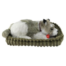 (little greyhound) Realistic Sleeping Plush Breathing Dog Animals Toy with Mat Stuffed Toy Interactive Pet Toy Puppy Dolls for Kids Adults
