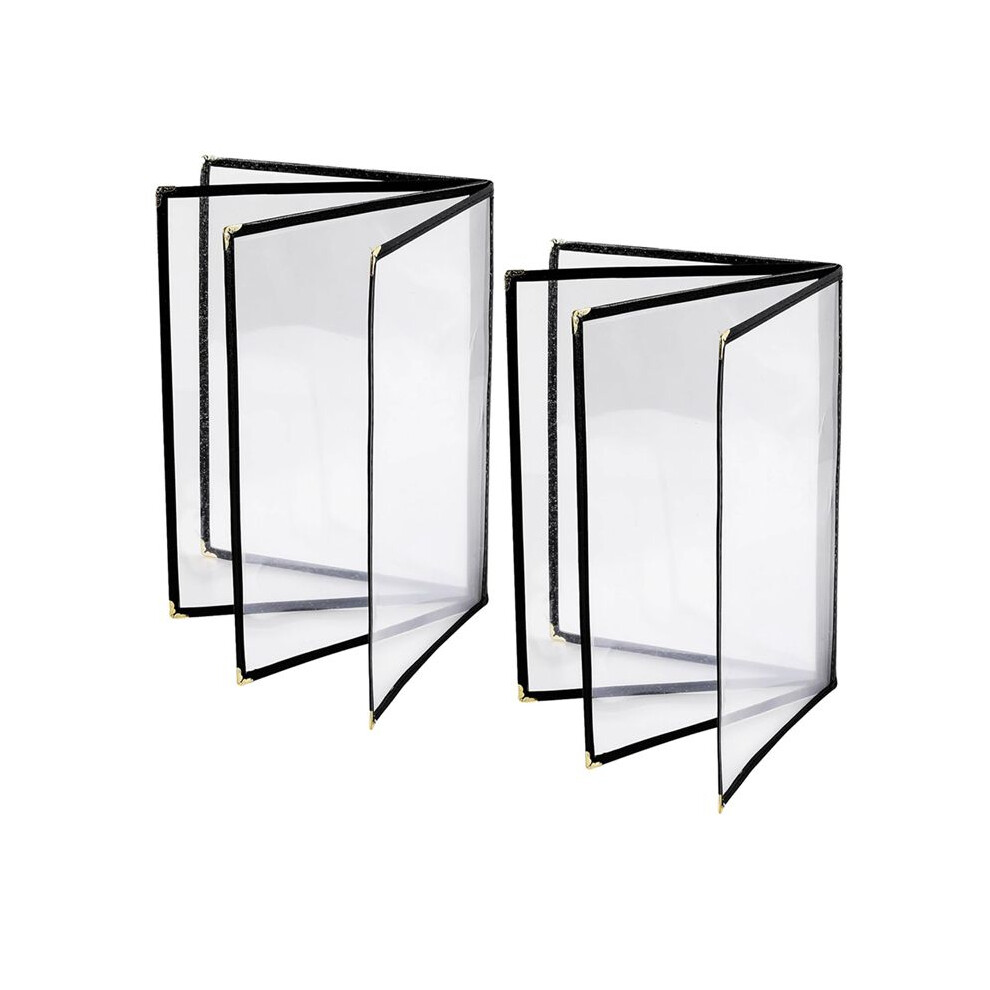 Menu Covers 8.5 X 11 Inch Restaurant Menu Holder 2Pcs 4 Page 8 View Transparent Menu Sleeve,Fits A4 Size Paper Black 4713664773987
