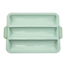 Silikonform Backform Brotbackblech Antihaft-Kuchenform Pfannen Brotbackwerkzeug, 3-Gitter-Baguette-Kuchenform