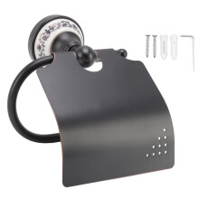Toilettenpapierhalter mit Deckel, Wandmontage im Antik-Design, Messingkonstruktion mit Deckel für Badezimmerdekoration