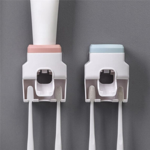 Automatic Toothpaste Squeezer Wall Mounted Punch-Free Toothbrush Storage Rack Toothbrush Holder Squeezer 1