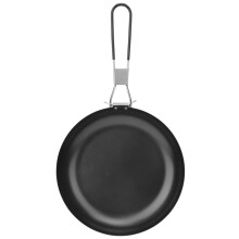 Camping-Bratpfanne, robustes Material, gleichmäßige Hitzeverteilung für effizientes Kochen, hitzebeständiger Griff für sichere Handhabung