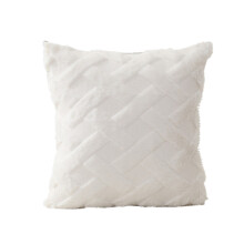 Housse de coussin en peluche texturée, fermeture éclair invisible et matière peluche douce pour une insertion facile, style luxueux pour un