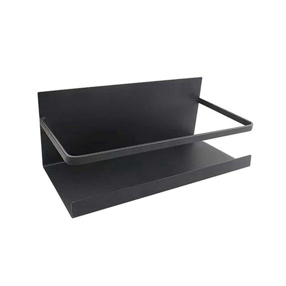 Magnetic Adsorption Rack,Spice And Condiment Storage Rack,Space Saving,Refrigerator And Microwave, Metal Flat Rack Black 6131627747604
