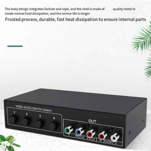 4x1 Component Video Signal Switcher YPbPr YCbCr Audio DSW41 Divider Panel Button Manual  CVBS 720P Metal Shell 2