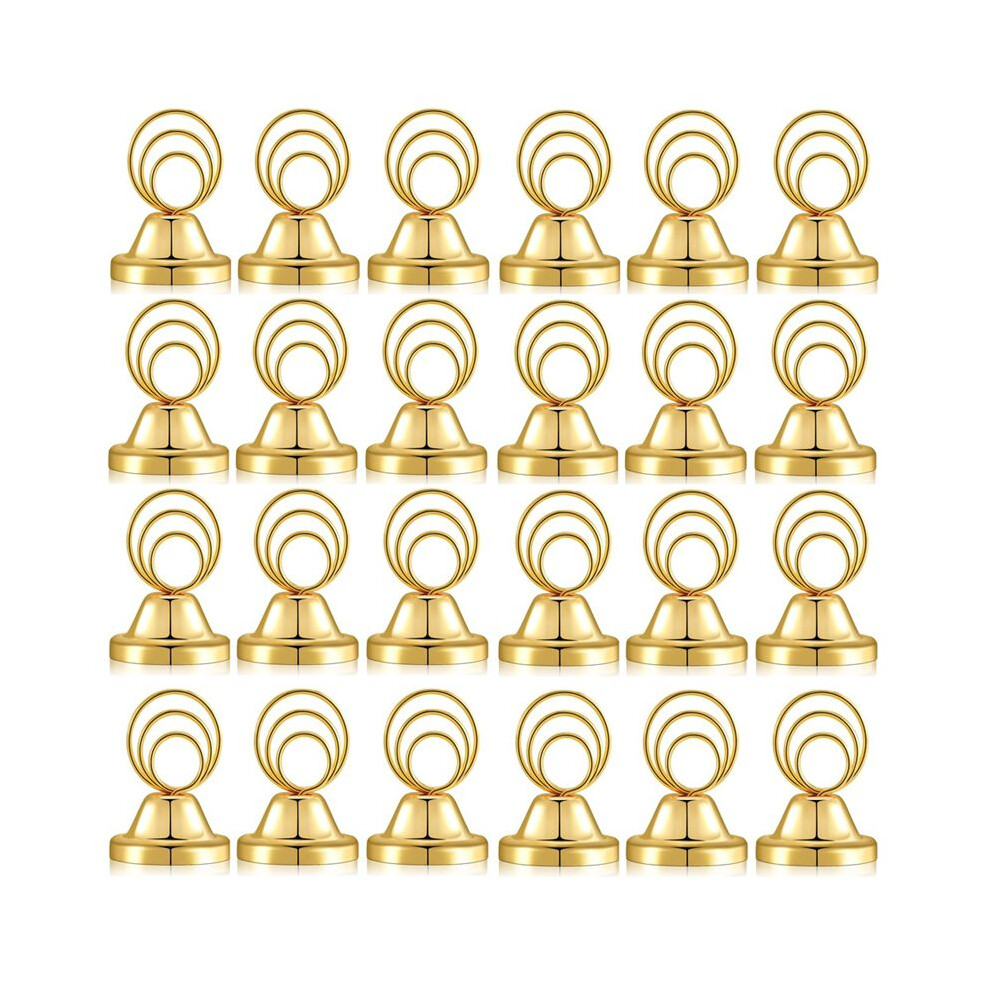 24 Pcs Table Number Holders Wire Picture Holder Small Size Table Card Holders Tabletop Metal Place Card Holder Gold 6132623525104
