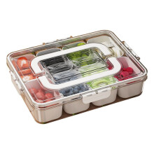 Multi-Compartment Food Storage Box Food Box Container Transparent Refrigerator Finisher Plastic Food Storage B