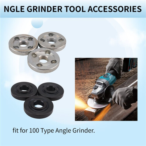 6Pcs Lock Nuts Flange for  9523 Nut Inner Outer Kit Angle Grinder Tool 2 Specifications-Toothless, Toothed 2
