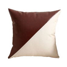 Housses de coussin décoratives en similicuir et lin et coton, style bohème luxueux et abordable, coloris carré patchwork en lin blanc 45x45cm pour