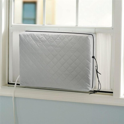 Capa para Ar Condicionado Interno, Capa para Janela da Unidade de CA para Isolamento Duplo Interno com Cordão Elástico 21Lx15Hx3,5D Polegadas 2