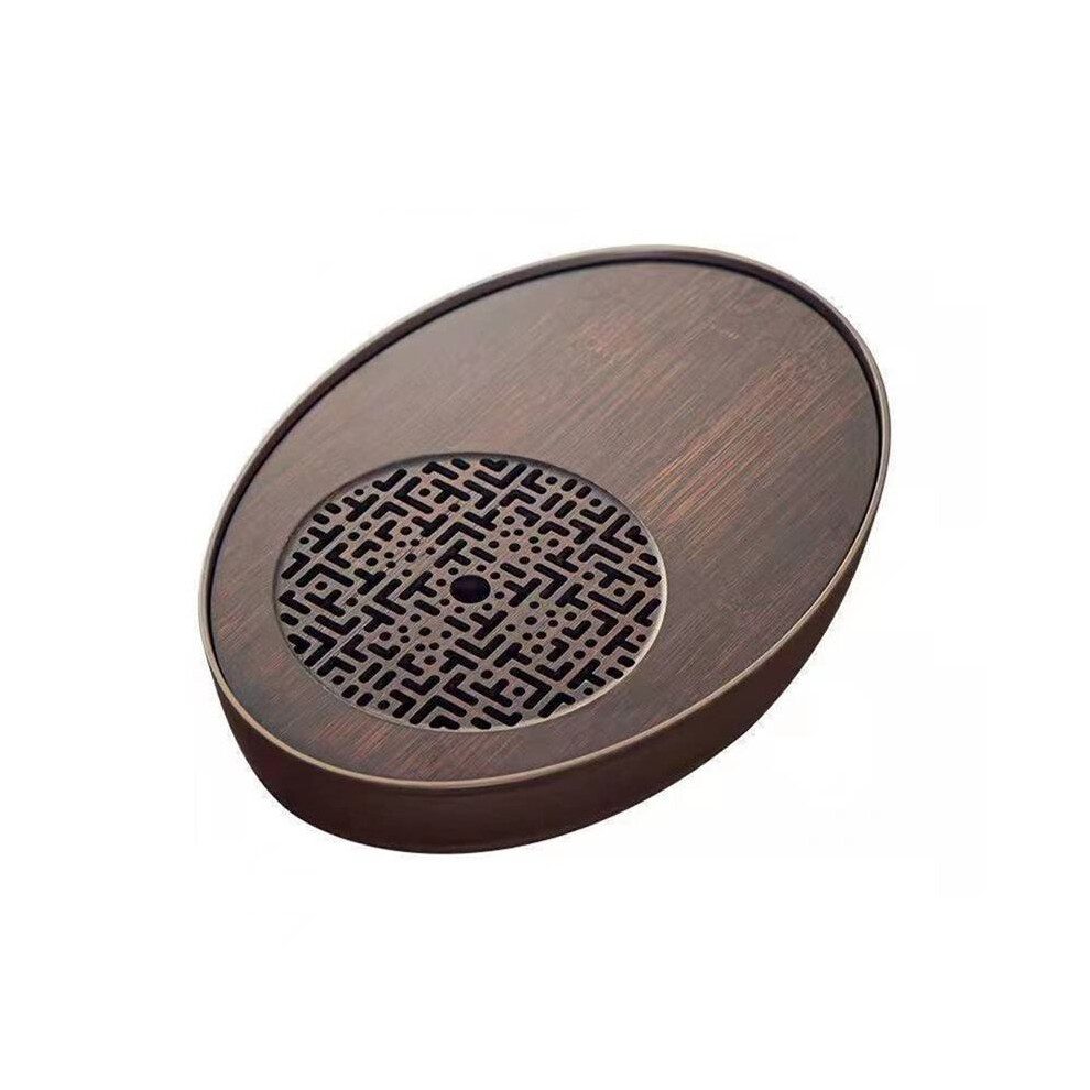 Chinese Tea Ceremony Culture Oval Tea Tray Hollow Drainage Storage Tea Tray Household Solid Wood Storage Tray 4713323231155