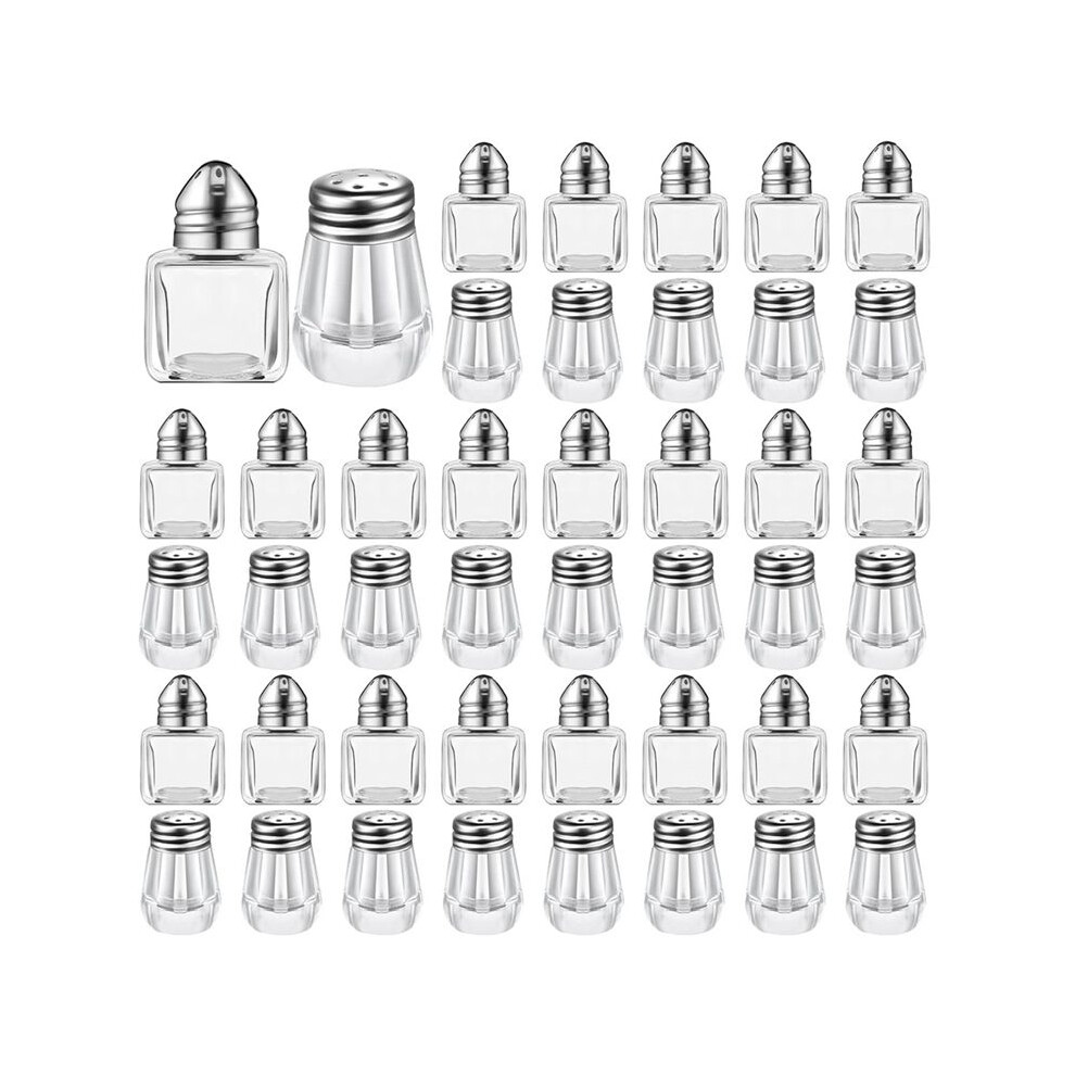 Mini Salt & Pepper Shakers Clear Seasonings Shakers Tiny Spice Shakers Transparent Seasoning Shakers Silver 6133381018341