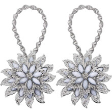 Elegante fermatende decorativo per tende di vario tipo, fermatende in cristallo con magneti potenti e corda a molla flessibile, lussuoso design