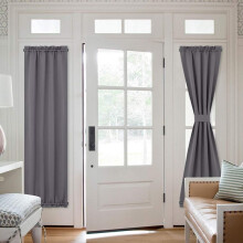 Elegant Grey Blackout Curtain Panel Thermal Insulated Light Blocking For Bedroom Living Room Privacy Protection 25W X 72L Inches