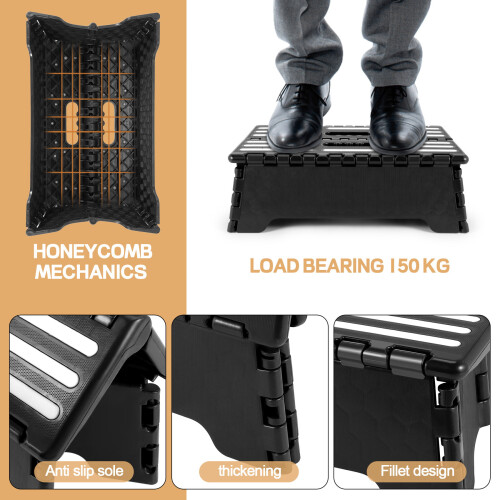 Non-Slip Small One Step Compact Folding Flat Step Stool Heavy Duty Portable Lightweight Folding Chair 1