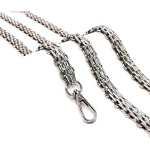 Iron Wide Purse Straps Chain Crossbody Replacement Strap for Handbags 47inch/120cm Silver