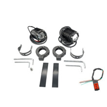 Motorcycle Spotlight Led Headlight with High and Low Beams White and Yellow Dual Beams Strobe